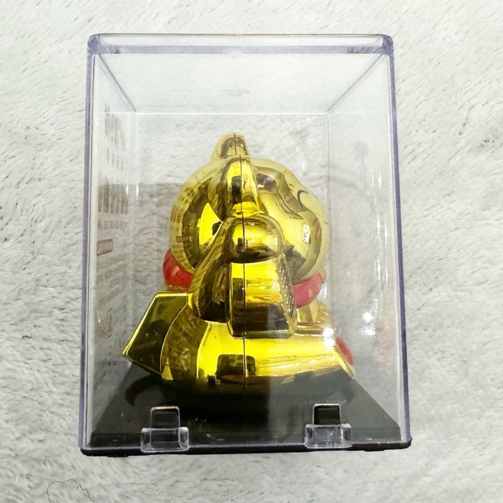 🎂 (Plaque) Solar Powered Lucky Gold Cat Waving Arm Welcoming Wealth Fortune - Picture 6 of 7